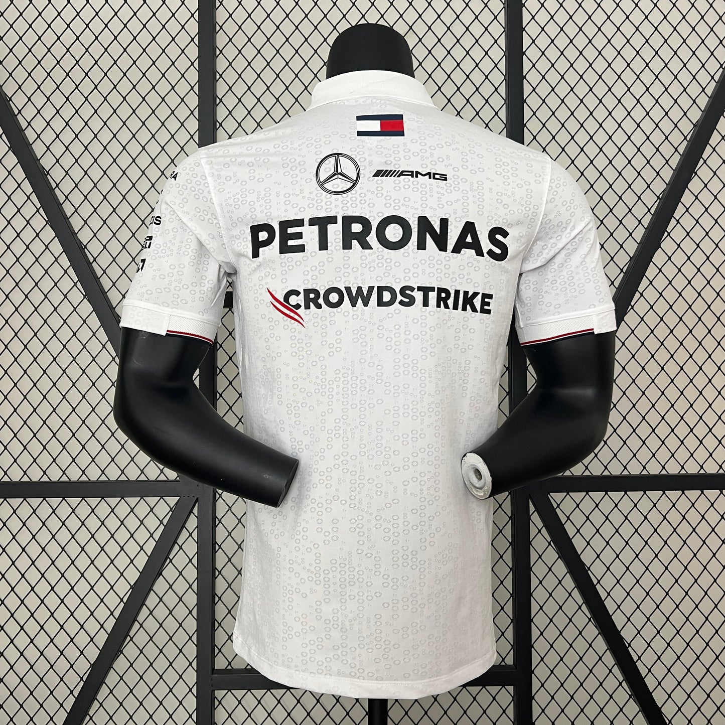 Mercedes Polo White CROWDSTRIKE