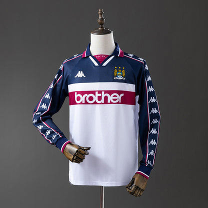 MANCHESTER CITY MANGA LARGA RETRO 97-98