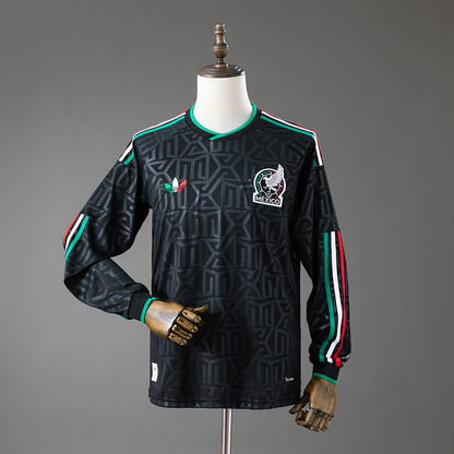 México 2026 nega manga larga fan